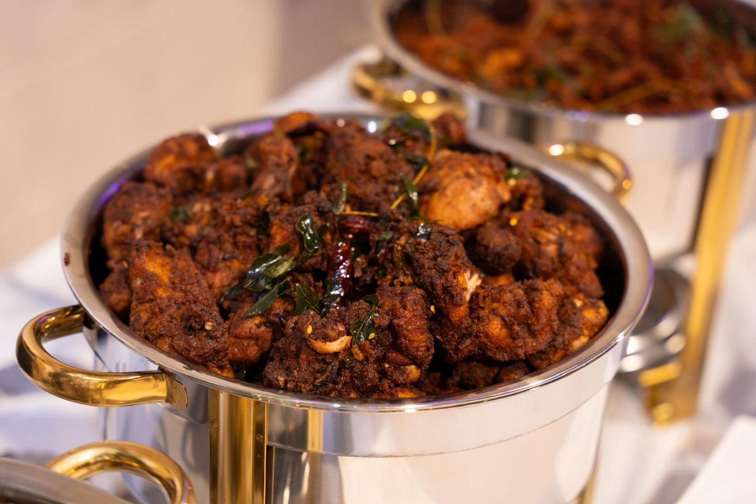 Traditional Kerala catering tray setup for events