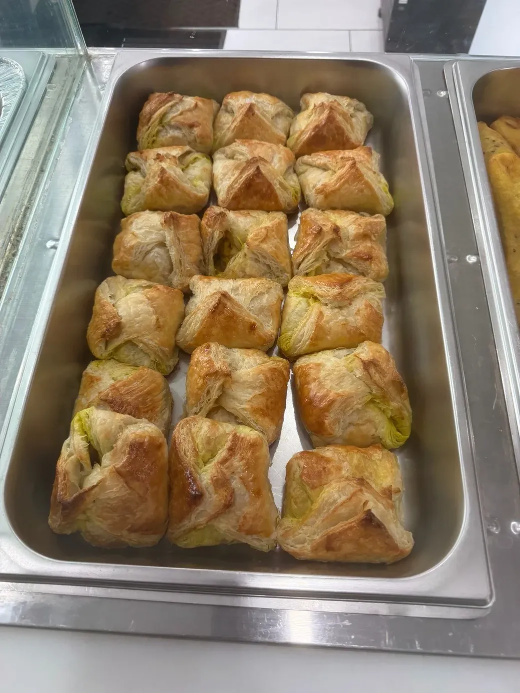 Chicken Puff - Flaky pastry with spiced chicken filling at Chilli Flakes London